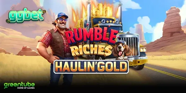 Tampilan visual neon dari slot Rumble Riches Haulin Gold
